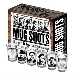 Mug Shots - 6 Piece Shot Glass Set of Famous Gangsters